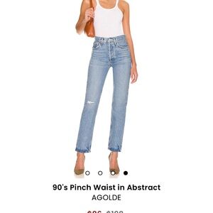Agolde Blue Straight Leg Jeans High-Waisted